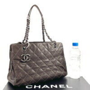 Chanel Chain Leather Shoulder Matelasse Matte Bag Brown Caviar